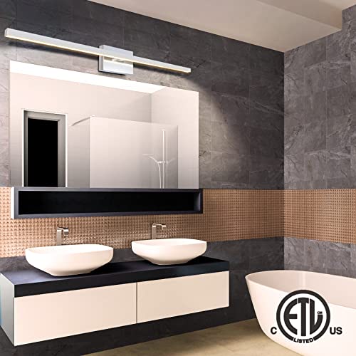 Modern Over Mirror Chrome Bar Vanity Light