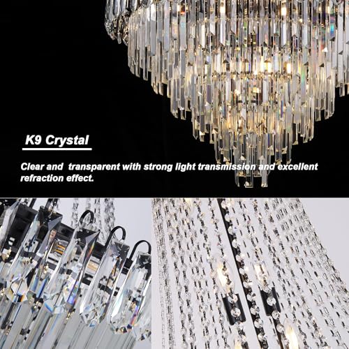 34 Inch Large Tiered Empire Crystal Chandelier