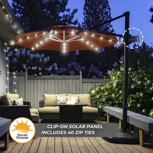 Solar Umbrella Lights Outdoor 8 Strands 8 Mode Patio Umbrella Lights