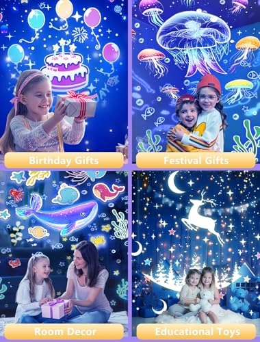Projector Night Light for Kids + 21 Sets of Films