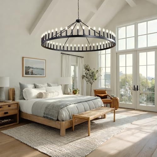 Black Wagon Wheel Chandelier