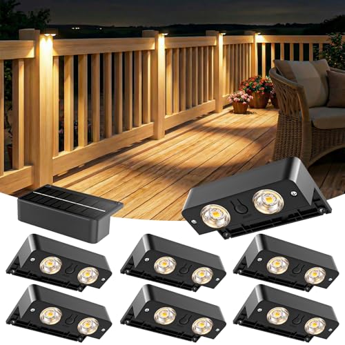 Solar Fence Lights Outdoor 8 Pack (8 Count)