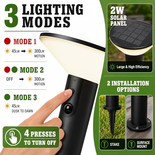 Premium Solar Pathway Lights Outdoor (2 Count)