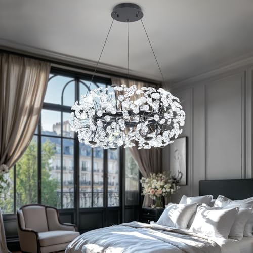 8 Light Dandelion Black Chandelier for Dining Room