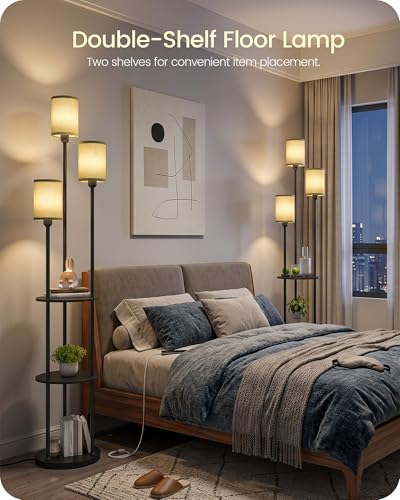 Floor Lamp with Shelves