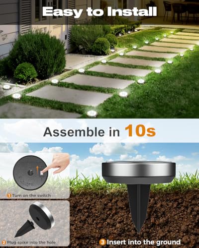 4 Pack Solar Lights Outdoor Waterproof (4 Count)