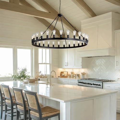 Black Wagon Wheel Chandelier
