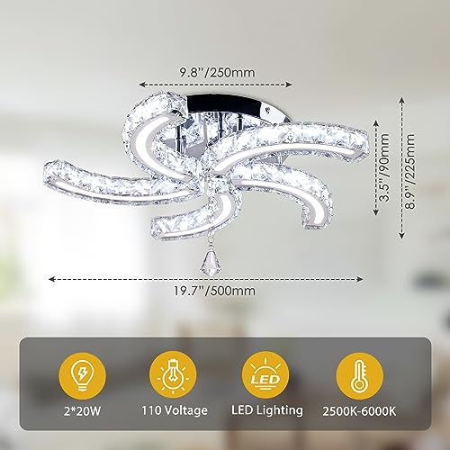 19.7" Crystal Ceiling Light