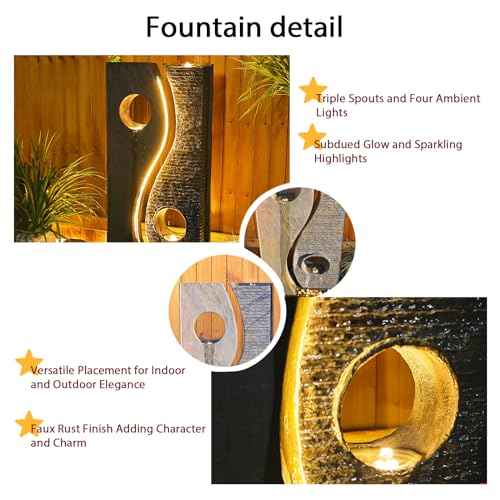 47 inches Water Fountain Outdoor Garden