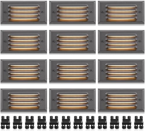 5W Low Voltage Step Lights 6 Inch Outdoor Aluminum Brown (12 Count)