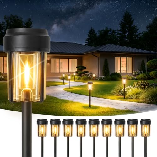 Solar Pathway Lights Outdoor (10 Count)