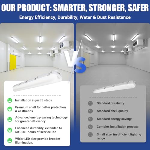 4FT LED Vapor Tight Light 60W (4 Count)