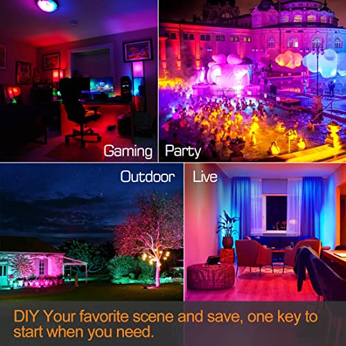 LED Flood Light Outdoor 800W Equivalent 8000LM Smart RGB Landscape Lighting (2 Count)