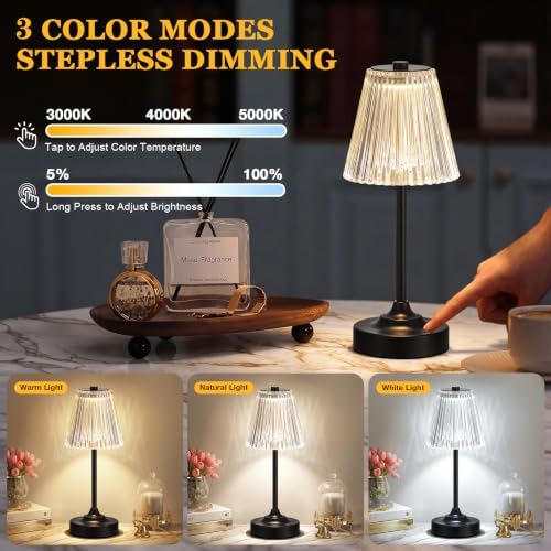Black Cordless Rechargeable Table Lamp