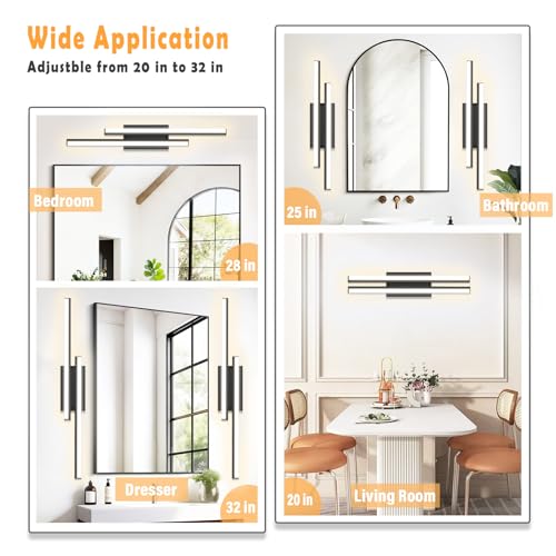 LED Modern Bathroom Light Fixtures Over Mirror 5CCT Optional 32 Inch 2 Pack (2 Count)