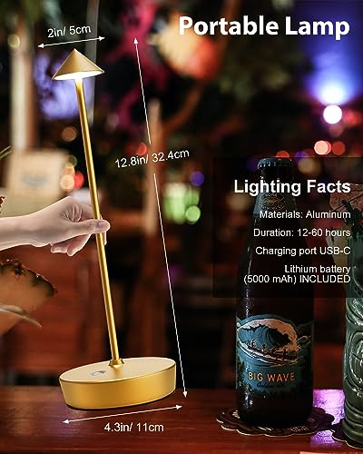 Cordless Table Lights 6000mAh Rechargeable Battery Outdoor LED Desk Lamp