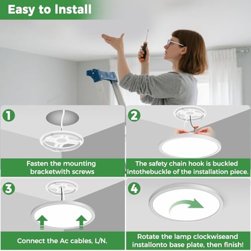 2Pack 15" LED Flush Mount Ceiling Light (2 Count)