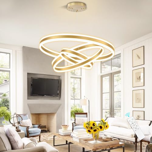 3 Rings Modern Gold LED Chandelier (3 Count)