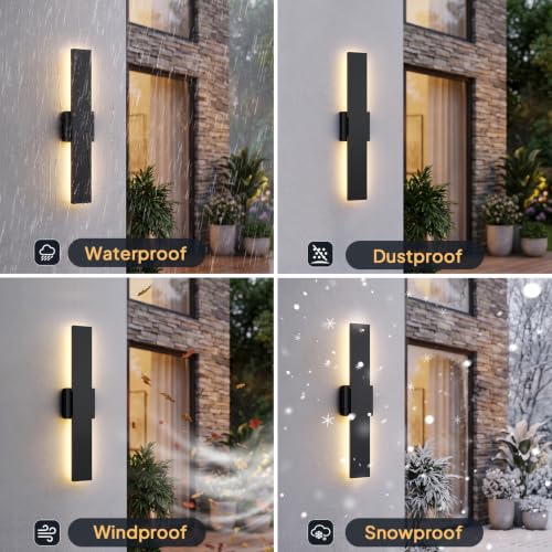 2 Pack LED Outdoor Wall Lights (23.6in)