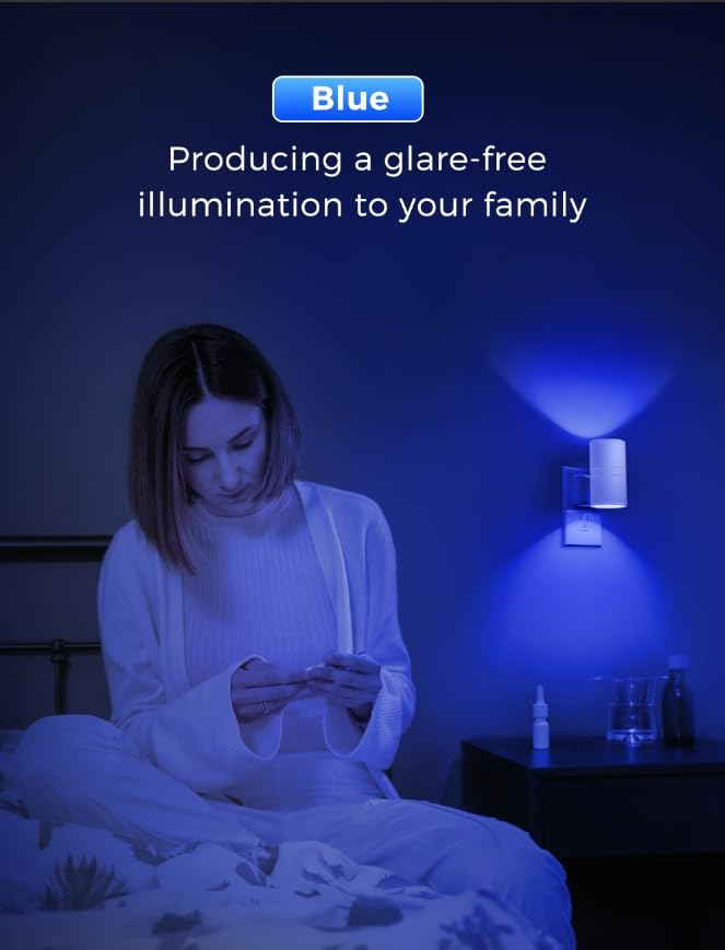 Night Light Calm Blue Night Lights Plug into Wall (2 Count)