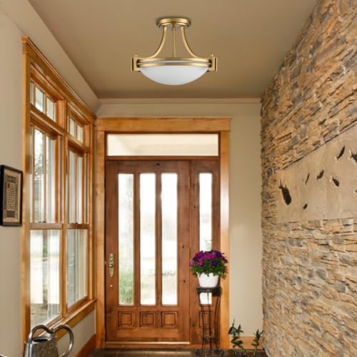 Modern Gold Semi Flush Mount Ceiling Light