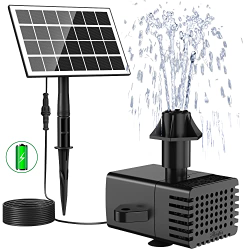 Solar Fountain Works in Cloudy Day with 2000mAH Battery Backup