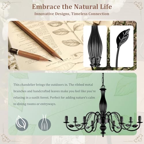 Large Black Farmhouse Chandelier