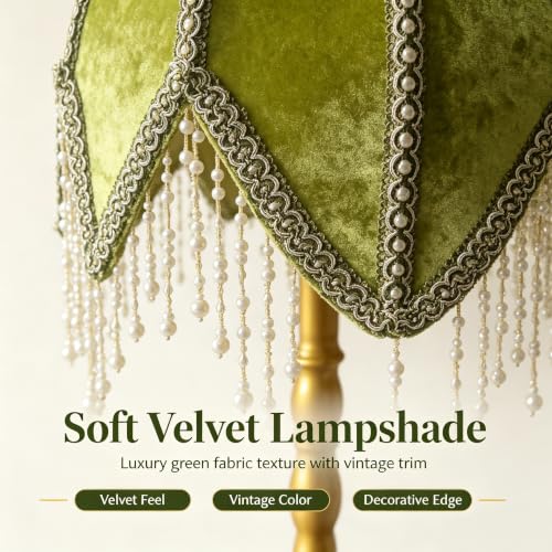 Vintage Tasselled Table Lamp with Beaded Shade