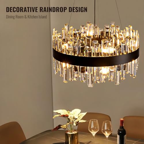Black Crystal Chandelier for Dining Room