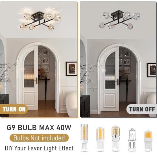 6 Light Modern Sputnik Ceiling Light Fixture