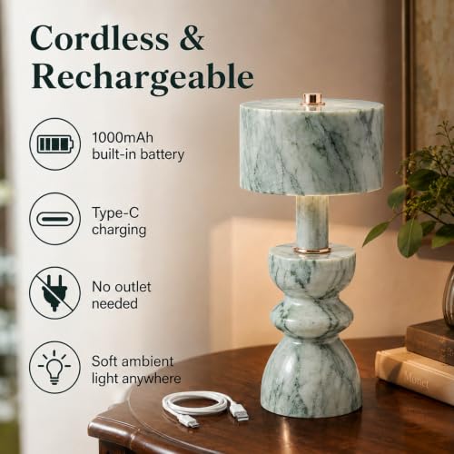 Green Marble Touch Lamp