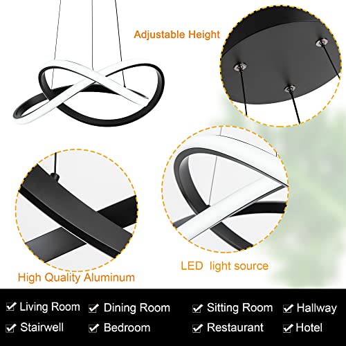 Modern LED Pendant Light with Irregular Ring Lights