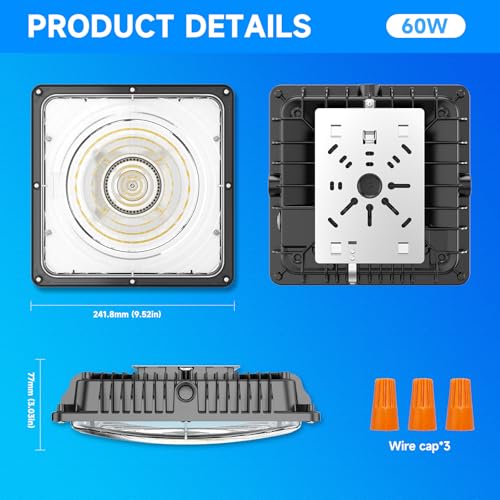 LED Canopy Light 60W (60W 1PACK ADJUSTABLE)