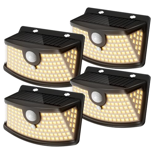 Solar Motion Sensor Lights Outdoor 120 LEDs (4 Count)