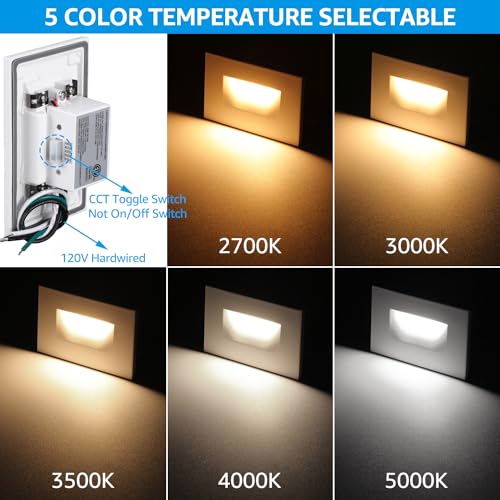 12 Pack 5CCT 120V LED Step Lights (12 Count)