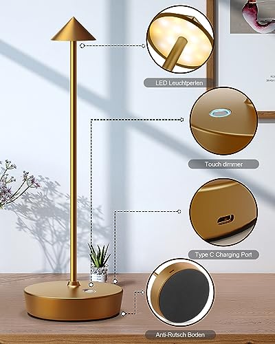 Cordless Table Lamp Rechargeable 6000mAh Battery LED Outdoor Light