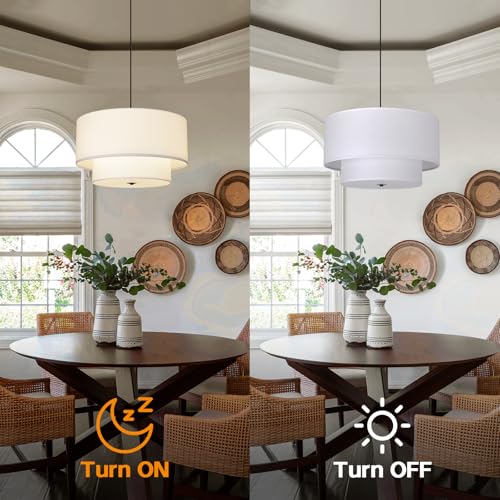 18" Drum Fabric Pendant Light (3 Count)