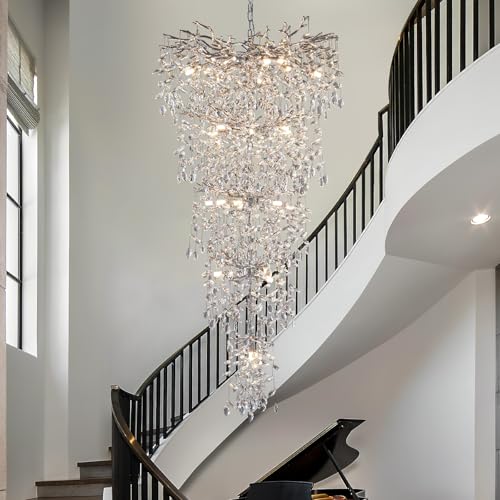 118" Large Crystal Chandelier for High Ceiling