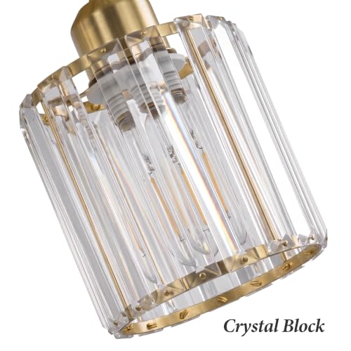13" Crystal Semi Flush Mount Ceiling Light