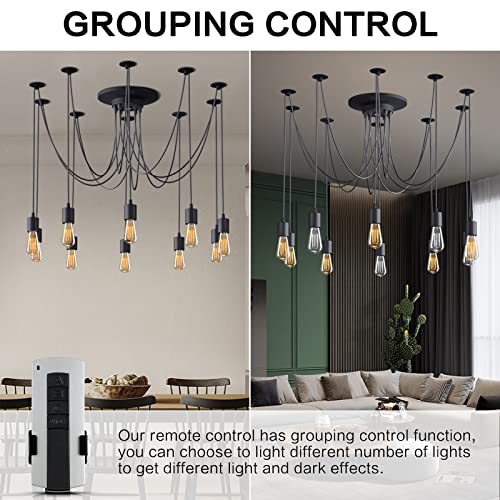 Vintage Edison Multiple Ajustable DIY Ceiling Spider Lamp Light Pendant Lighting Chandelier Modern Chic Industrial Dining with Romote Control
