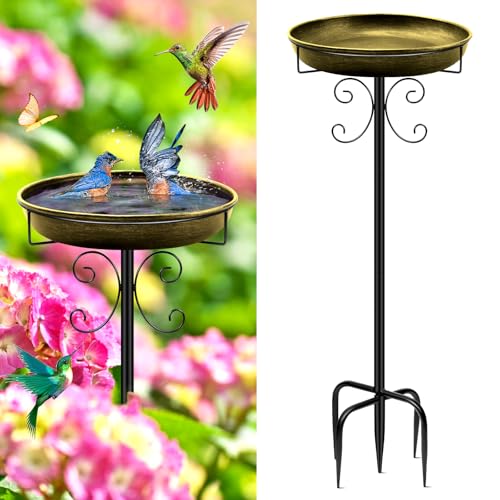 35In Metal Bird Bath for Outside