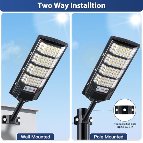 2 Pack Solar Street Lights Outdoor Waterproof (2 Count)