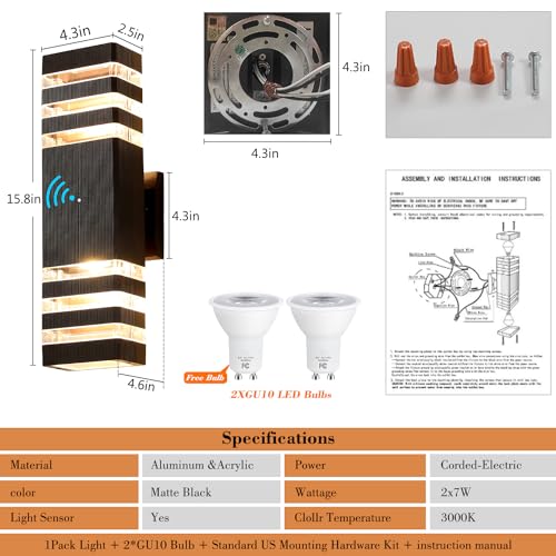 Dusk to Dawn Exterior Light Fixture Outdoor Wall Lights
