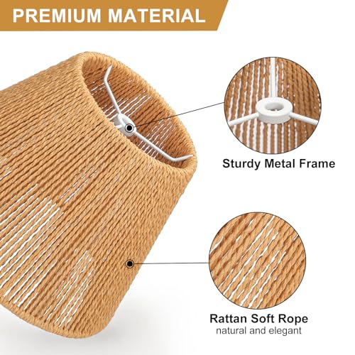 Small Rattan Lamp Shades Set of 2 (2 Count)