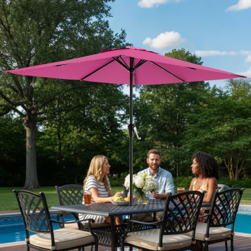 8' X 10' Rectangular Patio Umbrella with Solar Lights