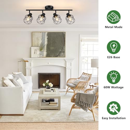 4 Lights Semi Flush Mount Ceiling Light