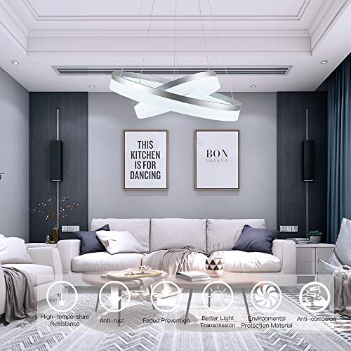 LED Silver Chandeliers Modern Pendant
