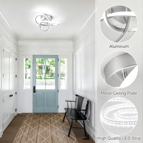 Hallway Light Acrylic Modern LED Ceiling Light Fixtures Cool White 6000K Close to Ceiling Lights for Bedroom