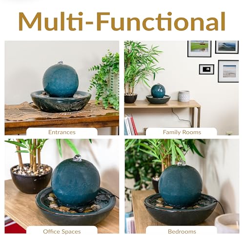 Sunnydaze 7" Indoor Ceramic Tabletop Fountain with Orb (4 Count)