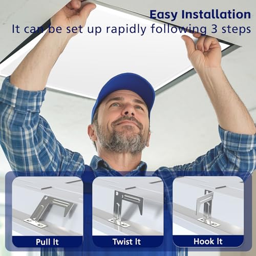 2x2 LED Flat Panel Light 6Pack LED Drop Ceiling Light Fixture (6 Count)